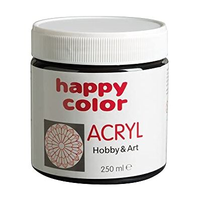 Happy Color Farba akrylowa 250 ml, czarna, Happy Color Farba akrylowa 250 ml, czarna,