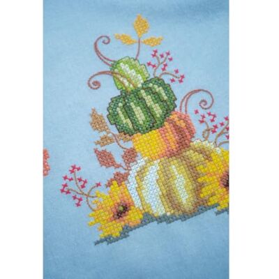 Vervaco Haft Krzyżykowy z Nadrukiem Zestaw do Haftu Obrusu DYNIE Z LIŚĆMI Zestaw Kreatywny dla Dorosłych ca. 80 x 80 cm DIY Dekoracja Stołu ze Zmywalnym Wzorem Cross Stitch Kit Vervaco Haft Krzyżykowy z Nadrukiem Zestaw do Haftu Obrusu DYNIE Z LIŚĆMI Zestaw Kreatywny dla Dorosłych ca. 80 x 80 cm DIY Dekoracja Stołu ze Zmywalnym Wzorem Cross Stitch Kit