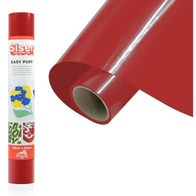 SISER Easy Puff termotransferowy winyl czerwony 50 x 30 cm, efekt termowinylowy 3D, kompatybilny z ploterem tnącym SISER Easy Puff termotransferowy winyl czerwony 50 x 30 cm, efekt termowinylowy 3D, kompatybilny z ploterem tnącym