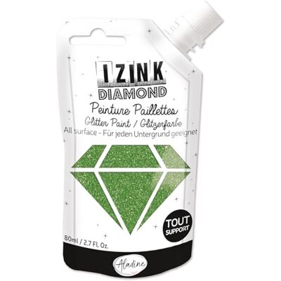 Aladine Izink Diamond Cekinowy lakier Ultra koncentrat z cekinami Dekoracja Wszystko stojak DIY i kreatywne hobby Made in France Miękka butelka 80 ml ciemnozielona Aladine Izink Diamond Cekinowy lakier Ultra koncentrat z cekinami Dekoracja Wszystko stojak DIY i kreatywne hobby Made in France Miękka butelka 80 ml ciemnozielona
