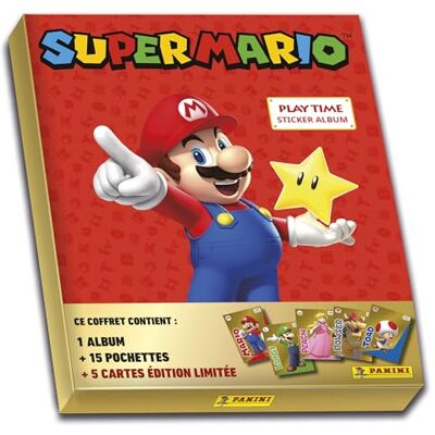 Panini Super Mario Naklejki Zestaw 1 Album + 15 kieszeni + 5 kart Gold Limited Edition Panini Super Mario Naklejki Zestaw 1 Album + 15 kieszeni + 5 kart Gold Limited Edition
