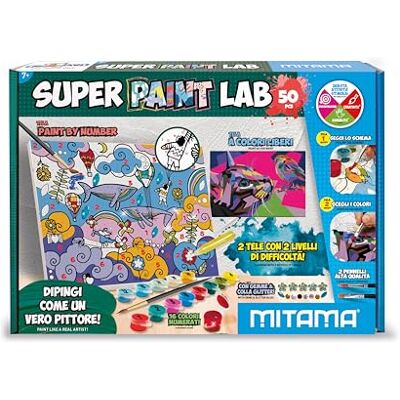 Mitama Pudełka do gry Creangle SUPER PAINT LAB Sea World 2 płótna do malowania, jedna fantazja druga farba według numeru Uczyń je wyjątkowymi z brokatem i klejnotami Mitama Pudełka do gry Creangle SUPER PAINT LAB Sea World 2 płótna do malowania, jedna fantazja druga farba według numeru Uczyń je wyjątkowymi z brokatem i klejnotami