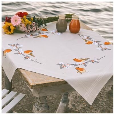 Vervaco Haft Krzyżykowy z Nadrukiem Zestaw do Haftu Obrusu RUDZIKI Zestaw Kreatywny dla Dorosłych 80 x 80 cm DIY Dekoracja Stołu ze Zmywalnym Wzorem Cross Stitch Kit Vervaco Haft Krzyżykowy z Nadrukiem Zestaw do Haftu Obrusu RUDZIKI Zestaw Kreatywny dla Dorosłych 80 x 80 cm DIY Dekoracja Stołu ze Zmywalnym Wzorem Cross Stitch Kit