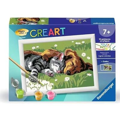 Ravensburger CreArt Kids 13x18cm Numer sztuki Duet Cat and Dog Zestaw do malowania po numerach od 7 lat 25966 Ravensburger CreArt Kids 13x18cm Numer sztuki Duet Cat and Dog Zestaw do malowania po numerach od 7 lat 25966