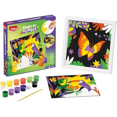 Zestaw Maped Creative Malowanie według Liczb - Tukan i Motyl - Zestaw dla Dzieci Zestaw Maped Creative Malowanie według Liczb - Tukan i Motyl - Zestaw dla Dzieci