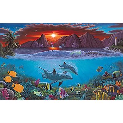 Pracht Creatives Hobby Malowanie po numerach Professional "Ocean", obrazek do majsterkowania o wymiarach z 7 kolorami akrylu, pędzlem i wydrukowanym kartonem do malowania, dla początkujących i dzieci od 8 roku życia Pracht Creatives Hobby Malowanie po numerach Professional "Ocean", obrazek do majsterkowania o wymiarach z 7 kolorami akrylu, pędzlem i wydrukowanym kartonem do malowania, dla początkujących i dzieci od 8 roku życia