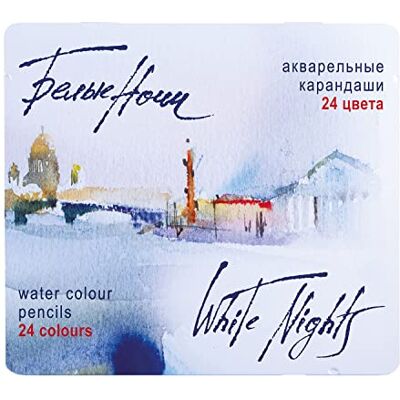White Nights Watercolour Ołówki puszka 24 szt., plus bezpłatny pędzel, kolorowy, 24 szt White Nights Watercolour Ołówki puszka 24 szt., plus bezpłatny pędzel, kolorowy, 24 szt