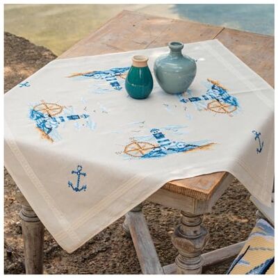 Vervaco Haft Krzyżykowy z Nadrukiem Zestaw do Haftu Obrusu GRANATOWY Zestaw Kreatywny dla Dorosłych 80 x 80 cm DIY Dekoracja Stołu ze Zmywalnym Wzorem Cross Stitch Kit Vervaco Haft Krzyżykowy z Nadrukiem Zestaw do Haftu Obrusu GRANATOWY Zestaw Kreatywny dla Dorosłych 80 x 80 cm DIY Dekoracja Stołu ze Zmywalnym Wzorem Cross Stitch Kit