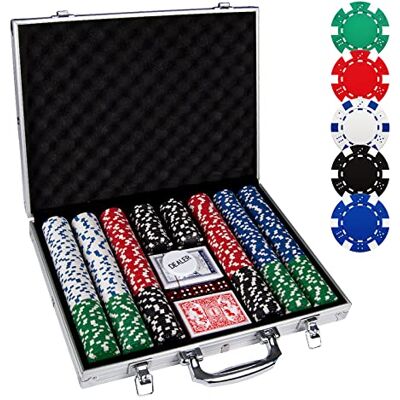 Comie Żetony do pokera, 500 szt. zestaw żetonów do pokera z aluminiowym etui podróżnym, zestaw do pokera 11,5 grama do gier Texas Holdem Blackjack Comie Żetony do pokera, 500 szt. zestaw żetonów do pokera z aluminiowym etui podróżnym, zestaw do pokera 11,5 grama do gier Texas Holdem Blackjack
