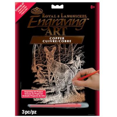 Royal & Langnickel COPF22 grawerowanie sztuki/obrazy do zdrapywania w kolorze miedzi DIN A4 kangur i niemowlę Royal & Langnickel COPF22 grawerowanie sztuki/obrazy do zdrapywania w kolorze miedzi DIN A4 kangur i niemowlę