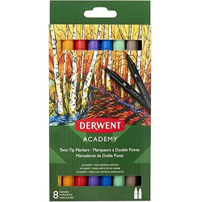 Derwent D:Marker Twin Tip Academy 8CT 8pcs Derwent D:Marker Twin Tip Academy 8CT 8pcs