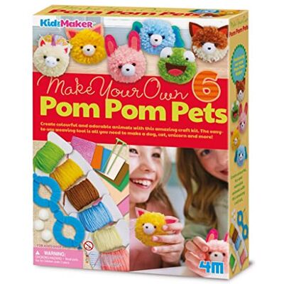 4M 404760 KidzMaker Make Poms, Multi Colour 4M 404760 KidzMaker Make Poms, Multi Colour
