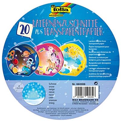 folia 682008 – śnieg z przezroczystego papieru 115 g/m² do okrągłych latarni, Ø 16,8 cm, 20 sztuk, do tworzenia indywidualnych latarni folia 682008 – śnieg z przezroczystego papieru 115 g/m² do okrągłych latarni, Ø 16,8 cm, 20 sztuk, do tworzenia indywidualnych latarni