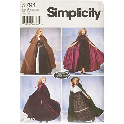 Simplicity 5794 Kostiumy damskie, papier, biały, A (XS, S, M, L) Simplicity 5794 Kostiumy damskie, papier, biały, A (XS, S, M, L)