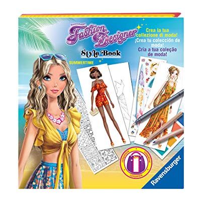 Ravensburger Fashion Designer Style Book Magic Sommer kreatywna gra, wielokolorowa, 18126 1 Ravensburger Fashion Designer Style Book Magic Sommer kreatywna gra, wielokolorowa, 18126 1