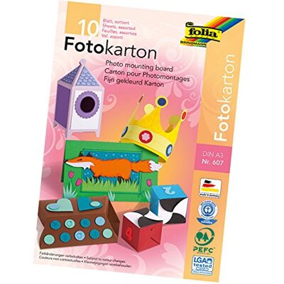 folia 607 – blok z kolorowym kartonikiem fotograficznym, DIN A3, 10 arkuszy, 300 g/m², idealna podstawa do różnorodnych prac ręcznych, takich jak obrazki na oknie, scrapbooking, tworzenie kartek folia 607 – blok z kolorowym kartonikiem fotograficznym, DIN A3, 10 arkuszy, 300 g/m², idealna podstawa do różnorodnych prac ręcznych, takich jak obrazki na oknie, scrapbooking, tworzenie kartek