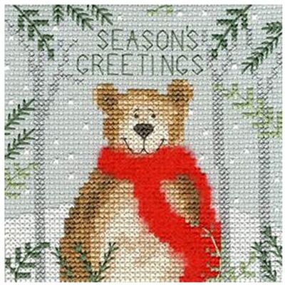 Bothy Threads Kartka z życzeniami zestaw ściegu krzyżykowego miś Święty, 10 x 10 cm, XMAS9, wzór liczenia Bothy Threads Kartka z życzeniami zestaw ściegu krzyżykowego miś Święty, 10 x 10 cm, XMAS9, wzór liczenia