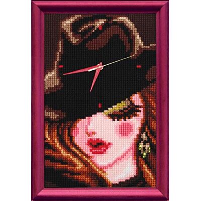 ART ZESTAW do haftu krzyżykowego/dziewczyna w czarnym kapeluszu / 25,5 x 40, wielokolorowy, 40 x 40 cm ART ZESTAW do haftu krzyżykowego/dziewczyna w czarnym kapeluszu / 25,5 x 40, wielokolorowy, 40 x 40 cm