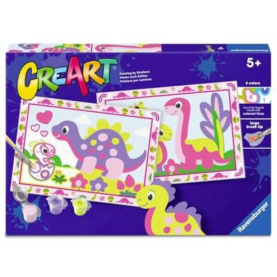 Ravensburger Creart Junior 2 X Cute Dinosaurs Maluj według numerów Zestaw do malowania Wymiary 22x32 Gry dla dzieci 5 Lat Pomysły na prezent Prezent dla dziecka 5 lat Ravensburger Creart Junior 2 X Cute Dinosaurs Maluj według numerów Zestaw do malowania Wymiary 22x32 Gry dla dzieci 5 Lat Pomysły na prezent Prezent dla dziecka 5 lat