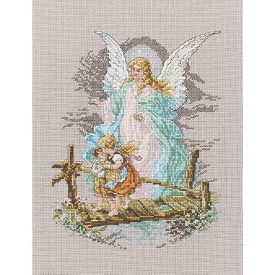 Janlynn Zestaw do liczonego haftu krzyżykowego anioła stróża, 19 x 25 cm (opakowanie 14 szt.), bawełna, biała, 15 cm x 56 cm Janlynn Zestaw do liczonego haftu krzyżykowego anioła stróża, 19 x 25 cm (opakowanie 14 szt.), bawełna, biała, 15 cm x 56 cm