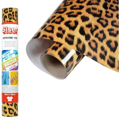 SISER Easypatterns PLUS Wild Leopard, 30 cm x 0,5 m, termotransferowy winyl do personalizacji ubrań, akcesoriów i tekstyliów dekoracyjnych, nadaje się do odzieży dziecięcej. SISER Easypatterns PLUS Wild Leopard, 30 cm x 0,5 m, termotransferowy winyl do personalizacji ubrań, akcesoriów i tekstyliów dekoracyjnych, nadaje się do odzieży dziecięcej.