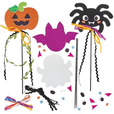 Baker Ross FN605 Zestawy różdżek na halloween – zestaw 4 sztuk, kreatywne zestawy do rękodzieła dla dzieci, idealne do zabawy w halloweenowe role i na imprezy Baker Ross FN605 Zestawy różdżek na halloween – zestaw 4 sztuk, kreatywne zestawy do rękodzieła dla dzieci, idealne do zabawy w halloweenowe role i na imprezy