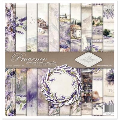 ITD Collection Zestaw do scrapbookingu, 30 x 30 cm, papier dekoracyjny, decoupage, tworzenie kart, wymiary papieru – 310 x 320 mm (Provence, SLS061), rozmiar M ITD Collection Zestaw do scrapbookingu, 30 x 30 cm, papier dekoracyjny, decoupage, tworzenie kart, wymiary papieru – 310 x 320 mm (Provence, SLS061), rozmiar M