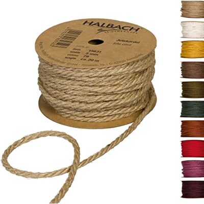 Halbach Seidenbänder Sznurek jutowy, juta, naturalny, 5 mm 20 m Halbach Seidenbänder Sznurek jutowy, juta, naturalny, 5 mm 20 m