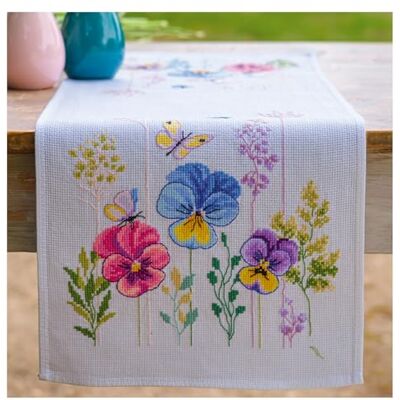 Vervaco Haft Krzyżykowy Liczony Zestaw do Haftu Bieżnika FIOŁKI Zestaw Kreatywny dla Dorosłych 32 x 84 cm DIY Dekoracja Stołu ze Zmywalnym Wzorem Counted Cross Stitch Kit Vervaco Haft Krzyżykowy Liczony Zestaw do Haftu Bieżnika FIOŁKI Zestaw Kreatywny dla Dorosłych 32 x 84 cm DIY Dekoracja Stołu ze Zmywalnym Wzorem Counted Cross Stitch Kit