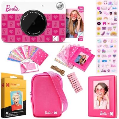 Kodak x Barbie Printomatic Aparat Cyfrowy z Natychmiastowym Drukiem Pełnokolorowym Barbie Zestaw Prezentowy Ikoniczny Styl + Etui, Album, Naklejki, 50 Naklejek, Papier Zink 20 Arkuszy Kodak x Barbie Printomatic Aparat Cyfrowy z Natychmiastowym Drukiem Pełnokolorowym Barbie Zestaw Prezentowy Ikoniczny Styl + Etui, Album, Naklejki, 50 Naklejek, Papier Zink 20 Arkuszy