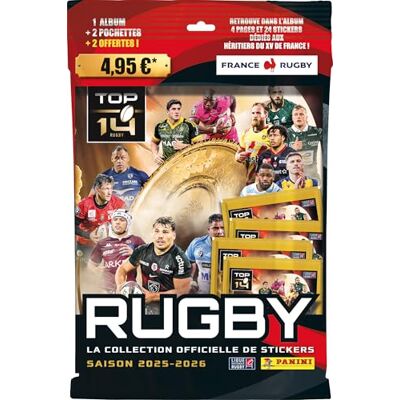 Panini Rugby Top 14 2025-2026 Album + 4 kieszenie Panini Rugby Top 14 2025-2026 Album + 4 kieszenie