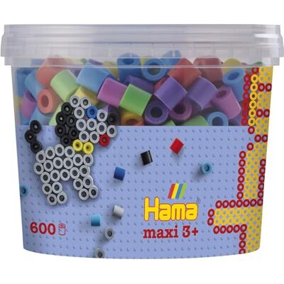 Hama 8571 Maxi Beads, Koraliki w Pudełku, Około 600 Sztuk Hama 8571 Maxi Beads, Koraliki w Pudełku, Około 600 Sztuk