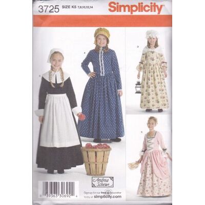 Simplicity 3725 Kostiumy dla dzieci i dziewczynek, papier, biały, K5 (7, 8, 10, 12, 14) Simplicity 3725 Kostiumy dla dzieci i dziewczynek, papier, biały, K5 (7, 8, 10, 12, 14)