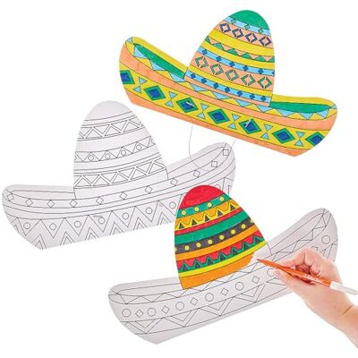 Baker Ross FN022 Kolorowe kapelusze sombrero zestaw 8 sztuk, Kostiumy fantazyjne i rękodzieło Baker Ross FN022 Kolorowe kapelusze sombrero zestaw 8 sztuk, Kostiumy fantazyjne i rękodzieło