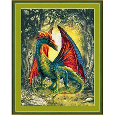 Riolis smok le?ny opakowanie ?ciegu krzy?ykowego, bawe?na, wielokolorowy, 30 x 40 x 0,1 cm Riolis smok le?ny opakowanie ?ciegu krzy?ykowego, bawe?na, wielokolorowy, 30 x 40 x 0,1 cm