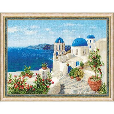 Riolis Santorini opakowanie do ?ciegu krzy?ykowego, bawe?na, wielokolorowe, 40 x 30 x 0,1 cm Riolis Santorini opakowanie do ?ciegu krzy?ykowego, bawe?na, wielokolorowe, 40 x 30 x 0,1 cm