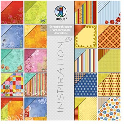 Ursus 70890099 Scrapbook Paper Block kolorowe/harlekina, ok. 30,5 x 30,5 cm, 20 arkuszy posortowanych z 20 motywami Ursus 70890099 Scrapbook Paper Block kolorowe/harlekina, ok. 30,5 x 30,5 cm, 20 arkuszy posortowanych z 20 motywami