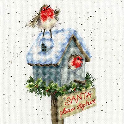 Zestaw do haftu krzyżykowego Hannah Dale - Santa Please Stop Here - XHD55 Zestaw do haftu krzyżykowego Hannah Dale - Santa Please Stop Here - XHD55