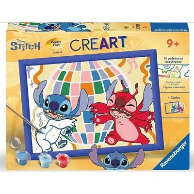Ravensburger CreArt Kids 18x24cm Numer sztuki Stitch & Leroy Zestaw do malowania po numerach Od 7 lat 25990 Ravensburger CreArt Kids 18x24cm Numer sztuki Stitch & Leroy Zestaw do malowania po numerach Od 7 lat 25990
