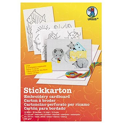 Ursus Zestaw Papierów Rękodzielniczych - Różnokolorowy karton do haftu - 10 szt Ursus Zestaw Papierów Rękodzielniczych - Różnokolorowy karton do haftu - 10 szt