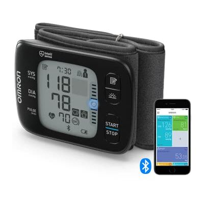 Omron RS7 Intelli IT Ciśnieniomierz nadgarstkowy z łącznością Bluetooth Czujnik ciśnienia krwi o potwierdzonej klinicznie skuteczności, w tym w przypadku osób otyłych, krwi z aplikacją na smartfony Omron RS7 Intelli IT Ciśnieniomierz nadgarstkowy z łącznością Bluetooth Czujnik ciśnienia krwi o potwierdzonej klinicznie skuteczności, w tym w przypadku osób otyłych, krwi z aplikacją na smartfony