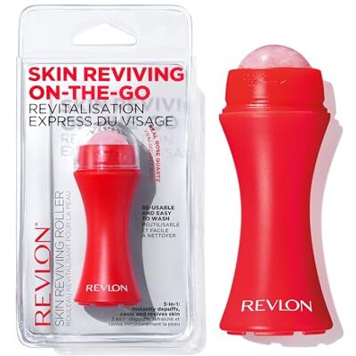 REVLON Wałek regenerujący skórę, 1 szt., z różowym kwarcem, do całodziennej rewitalizacji i rozjaśniania twarzy, kompaktowy i wielokrotnego użytku, delikatny dla skóry REVLON Wałek regenerujący skórę, 1 szt., z różowym kwarcem, do całodziennej rewitalizacji i rozjaśniania twarzy, kompaktowy i wielokrotnego użytku, delikatny dla skóry