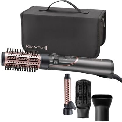 Remington Obrotowa szczotka na gorące powietrze, automatyczna, Styler jonowy Curl & Straight 3 w 1: objętość, loki, gładkie style, 4 nasadki, stylizator obj., lokówka, koncentrator, łopatkowa, AS8606 Remington Obrotowa szczotka na gorące powietrze, automatyczna, Styler jonowy Curl & Straight 3 w 1: objętość, loki, gładkie style, 4 nasadki, stylizator obj., lokówka, koncentrator, łopatkowa, AS8606