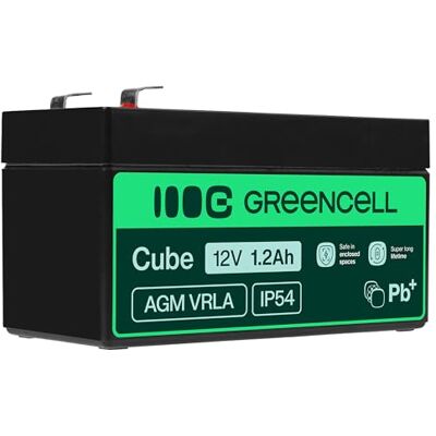 Green Cell 12 V 1,2 Ah (4,6 mm) 1200 mAh VRLA AGM akumulator Green Cell 12 V 1,2 Ah (4,6 mm) 1200 mAh VRLA AGM akumulator