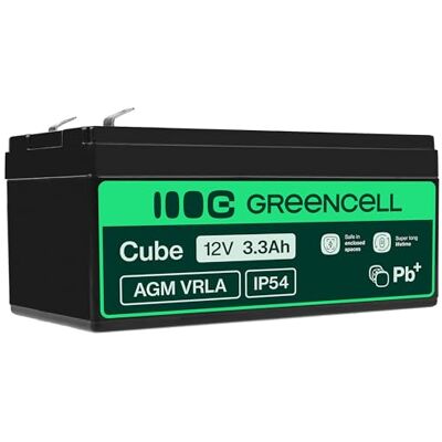 Green Cell AGM 12 V 3,3 Ah akumulator z włókniny VRLA akumulator ołowiowy, akumulator ołowiowy, akumulator zastępczy, akumulator zasilający, odporny na cykl, nie wymaga konserwacji, do zabawek Green Cell AGM 12 V 3,3 Ah akumulator z włókniny VRLA akumulator ołowiowy, akumulator ołowiowy, akumulator zastępczy, akumulator zasilający, odporny na cykl, nie wymaga konserwacji, do zabawek