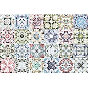 Naklejki na płytki AZULEJOS - 15x15cm, 24 sztuk Naklejki na płytki AZULEJOS - 15x15cm, 24 sztuk