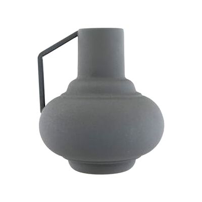 Bloomingville 15,2 cm wys. teksturowany metalowy wazon z uchwytem wazon, metal, szałwia Bloomingville 15,2 cm wys. teksturowany metalowy wazon z uchwytem wazon, metal, szałwia