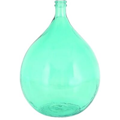 Deco 79 Szklany wazon, 38 na 56 cm, turkusowe wykończenie Deco 79 Szklany wazon, 38 na 56 cm, turkusowe wykończenie