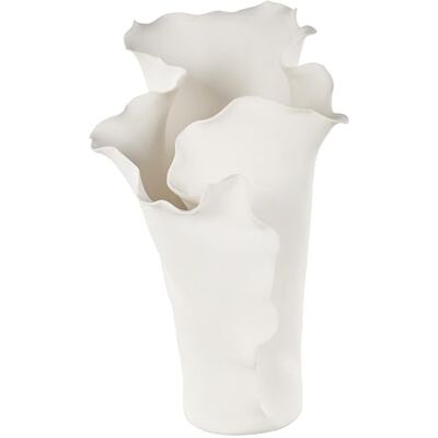 Deco 79 Dekoracyjny wazon ceramiczny z abstrakcyjnym motywem kwiatowym, inspirowany, nakładka na stół, wazon na kwiaty do dekoracji domu, 22,9 x 27,9 x 40,6 cm, kremowy Deco 79 Dekoracyjny wazon ceramiczny z abstrakcyjnym motywem kwiatowym, inspirowany, nakładka na stół, wazon na kwiaty do dekoracji domu, 22,9 x 27,9 x 40,6 cm, kremowy