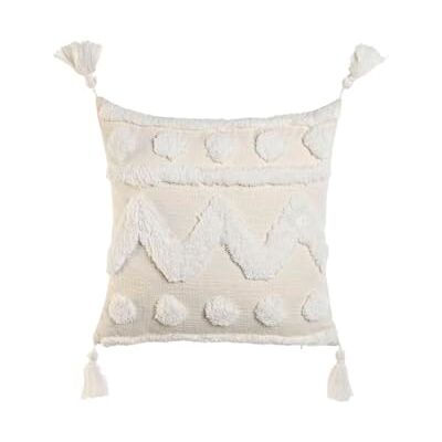 Esprit Poduszka biała frędzle Boho 45 x 15 x 45 cm Esprit Poduszka biała frędzle Boho 45 x 15 x 45 cm